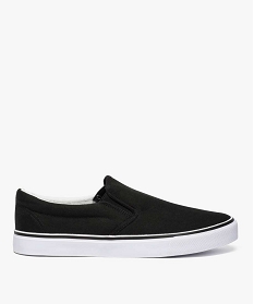 GEMO Tennis homme en toile façon slippers à élastiques Dessus uni noir standard