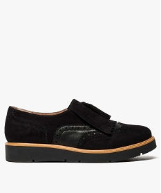 mocassins femme a plateforme crantee avec patte mexicaine noir derbies7529901_1