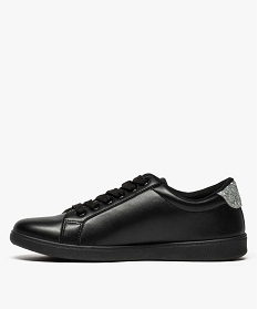 tennis femme a lacets unies avec contrefort paillete noir standard7531501_3