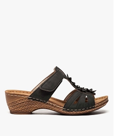 CHAUSSURE SPORT BLANC MULE NOIR:30381180170-Synthetique/Cuir vachette/Elastomere/Synthetique/