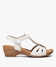 MULE BEIGE SANDALE BLANC:30383320714-Synthetique/Cuir vachette/Elastomere/Synthetique/