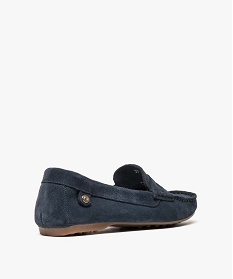 mocassins femme en cuir uni et semelle a picots bleu mocassins7564101_4