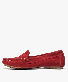 mocassins femme en cuir uni et semelle a picots rouge mocassins7564201_3