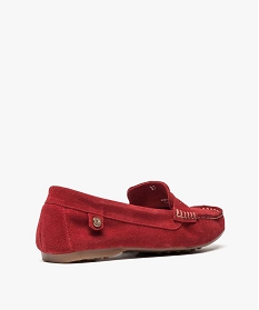 mocassins femme en cuir uni et semelle a picots rouge7564201_4