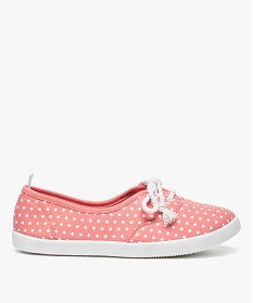 GEMO Tennis femme en toile à pois et lacet de corde orange standard
