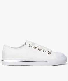 GEMO Tennis femme à paillettes et lacet ruban blanc standard