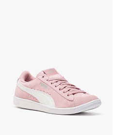 tennis femme bicolore en cuir velours - puma rose7589001_2