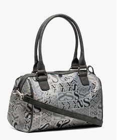 sac bowling en textile imprime avec bandouliere amovible gris sacs a main7595001_2