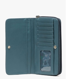 portefeuille femme zippe en similicuir bleu7597101_3