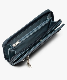 portefeuille femme zippe en similicuir bleu7597101_4