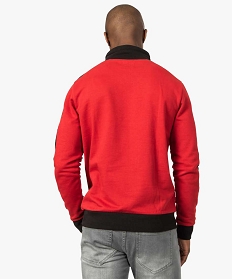 sweat homme bicolore a col cheminee croise rouge7604701_3