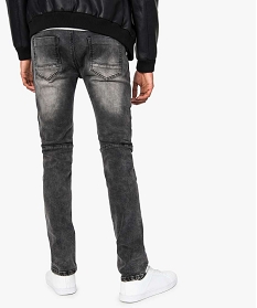 jean slim pour homme avec zip fantaisie sur lavant gris jeans7606801_3