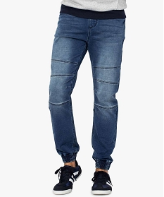 pantalon  homme jogpant en denim avec taille elastique bleu jeans7607801_1