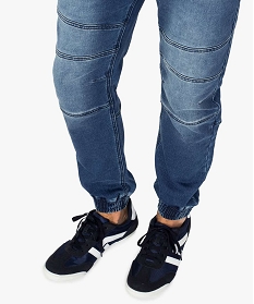 pantalon  homme jogpant en denim avec taille elastique bleu jeans7607801_2