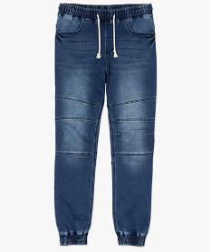 pantalon  homme jogpant en denim avec taille elastique bleu jeans7607801_4