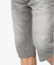 pantacourt homme en jean avec surpiqures gris shorts et bermudas7608801_2