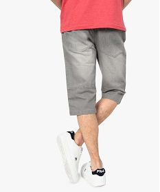 pantacourt homme en jean avec surpiqures gris shorts et bermudas7608801_3