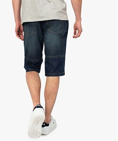 pantacourt homme en jean avec surpiqures bleu shorts et bermudas7608901_3
