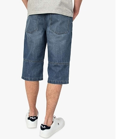 pantacourt homme en jean avec surpiqures bleu shorts et bermudas7609001_3