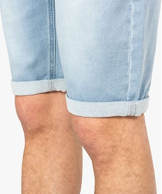 bermuda homme tres extensible avec cordon de serrage bleu shorts en jean7609101_2