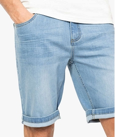 bermuda homme en jean produit a partir de matieres recyclees bleu shorts en jean7609401_2