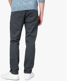 pantalon homme 5 poches coupe regular en toile unie gris7609701_3