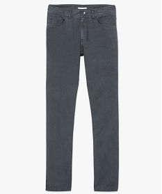pantalon homme 5 poches coupe regular en toile unie gris7609701_4