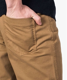 pantalon homme 5 poches coupe regular en toile unie orange pantalons de costume7609901_2