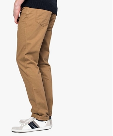 pantalon homme 5 poches coupe regular en toile unie orange pantalons de costume7609901_3