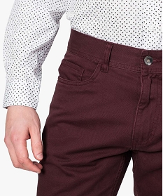 pantalon homme 5 poches coupe regular en toile unie violet7610001_2