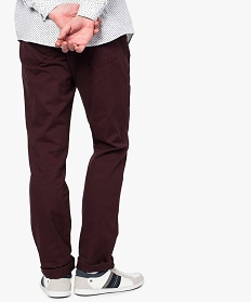 pantalon homme 5 poches coupe regular en toile unie rouge pantalons de costume7610001_3
