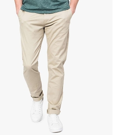pantalon homme chino coupe slim beige pantalons de costume7610301_1