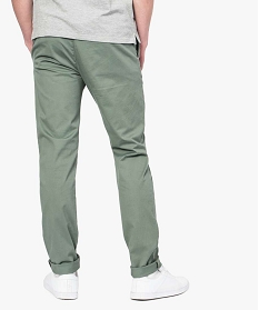 pantalon homme chino coupe slim vert pantalons de costume7610501_3