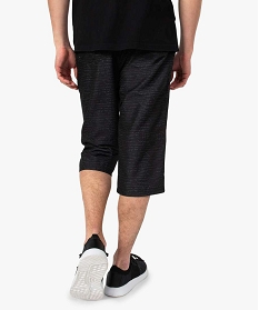 bermuda homme avec taille elastiquee et poches zippees noir shorts et bermudas7612301_3
