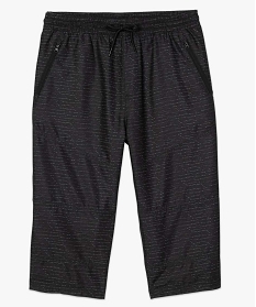 bermuda homme avec taille elastiquee et poches zippees noir shorts et bermudas7612301_4