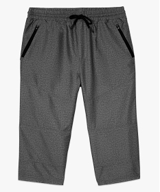 bermuda homme avec taille elastiquee et poches zippees gris shorts et bermudas7612401_4