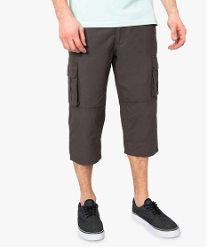 pantacourt homme en toile avec nombreuses poches gris shorts et bermudas7612501_1