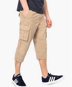 pantacourt homme en toile avec nombreuses poches beige shorts et bermudas7612601_1