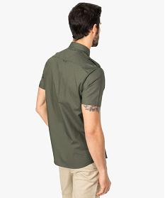 chemise homme a manches courtes et poches poitrine vert chemise manches courtes7613801_3