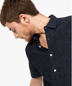 chemise homme en lin a manches courtes bleu chemise manches courtes7614801_2