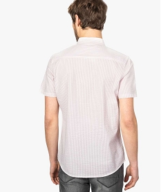 chemise homme a manches courtes a rayures rose7615601_3