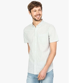 chemise homme a manches courtes a rayures vert chemise manches courtes7615701_1