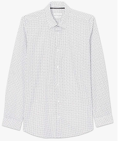 chemise homme coupe regular a petit motifs all over blanc7616001_4