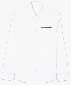 chemise homme coupe slim avec detail raye blanc7616901_4