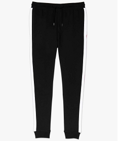 pantalon de jogging homme avec bandes bicolores sur les cotes noir7617701_4