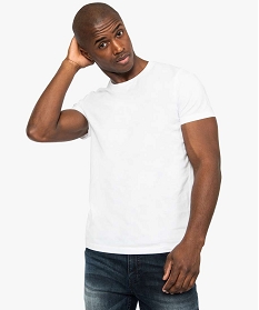 tee-shirt homme slim fit uni en coton biologique blanc7626101_1