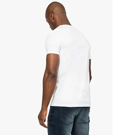 tee-shirt homme slim fit uni en coton biologique blanc tee-shirts7626101_3