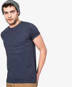 tee-shirt homme regular a manches courtes en coton bio bleu7626801_1