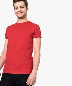 tee-shirt homme regular a manches courtes en coton bio rouge7627001_1