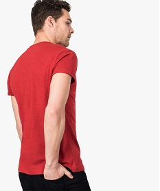 tee-shirt homme regular a manches courtes en coton bio rouge7627001_3